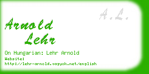 arnold lehr business card